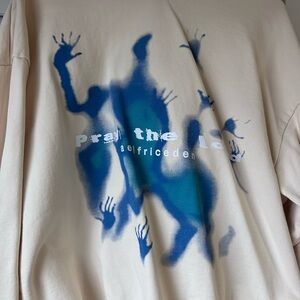 Aelfric Eden Cream and Blue Graphic Sweatshirt